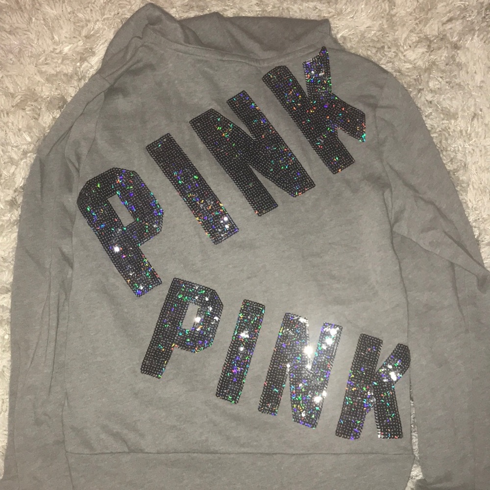 Pink full front zip hoody